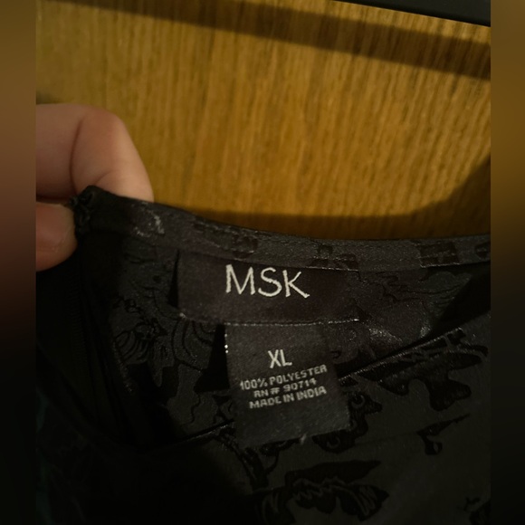 MSK WOMEN SATIN JACQUARD JUMPSUIT FLORAL PRINT WIDE LEG RHINESTONED STRAPS NWT - Picture 5 of 5